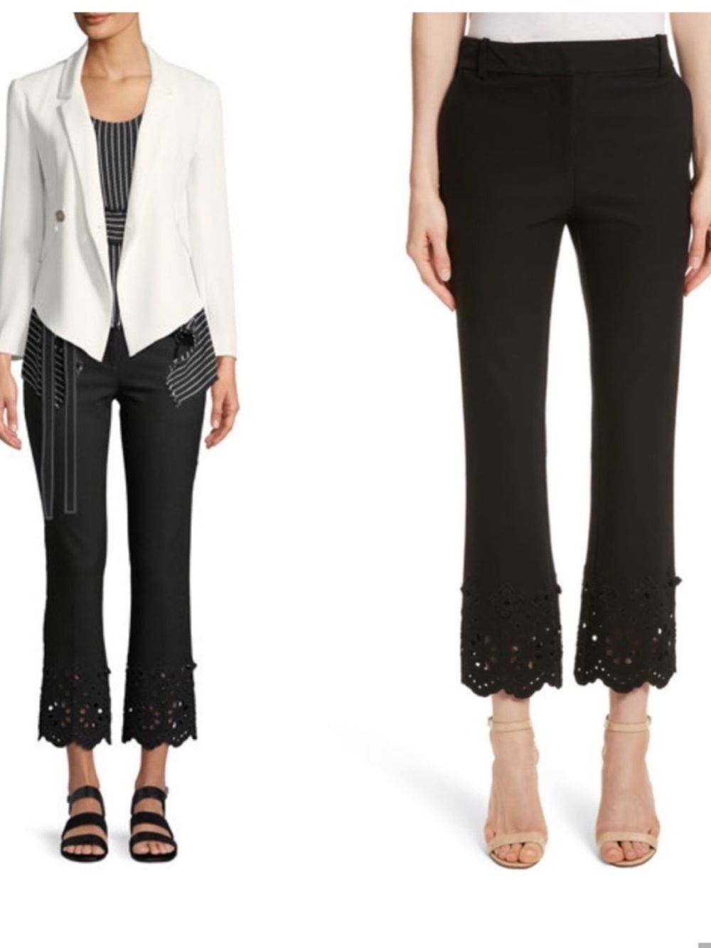 Derek Lam High Rise Eyelet Crop Flare Pants size 4